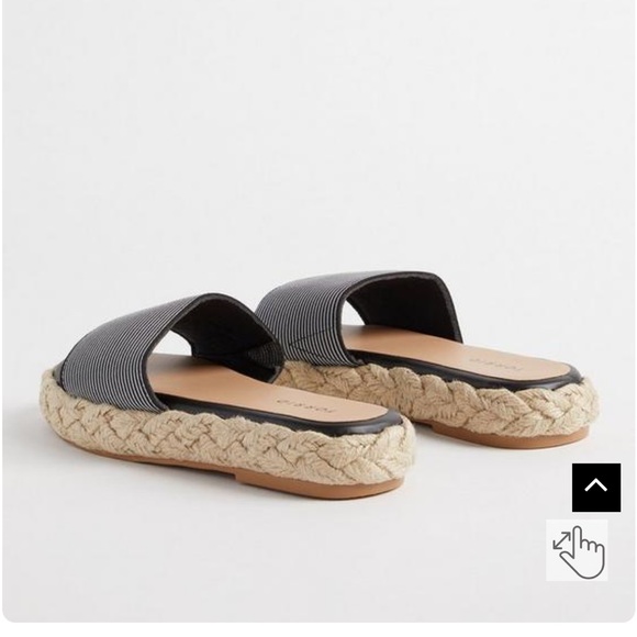 TORRID SIZE 7 WW SINGLE BAND PLATFORM SLIDE WOMENS NWT BLACK & WHITE - Picture 4 of 7